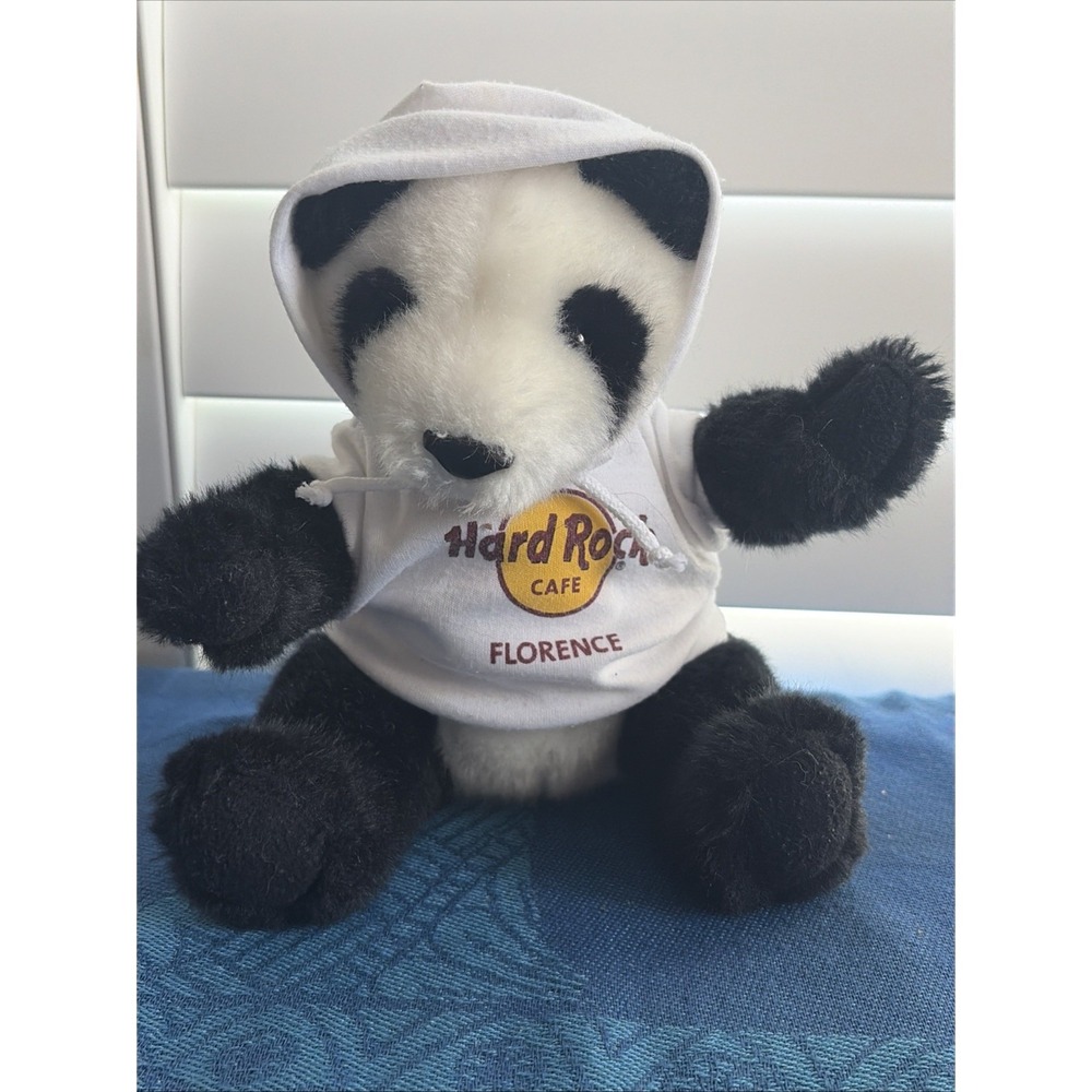 HARD ROCK CAFE HOODIE PANDA BEAR 9" FLORENCE ITALY FIRENZE VERY RARE 2017